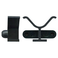 Black plastic flyscreen retaining spring clip, part number 1-4312, shown from multiple angles